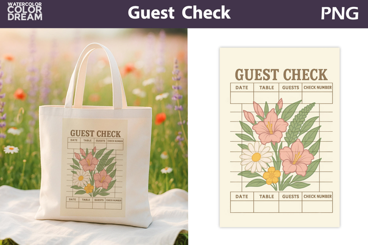 Vintage Tropical Guest Check | Junk Journal Printable