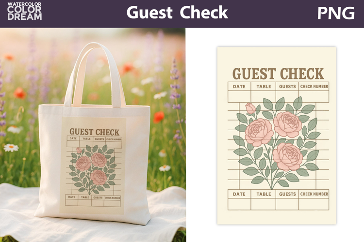 Vintage Peony Guest Check | Junk Journal Printable