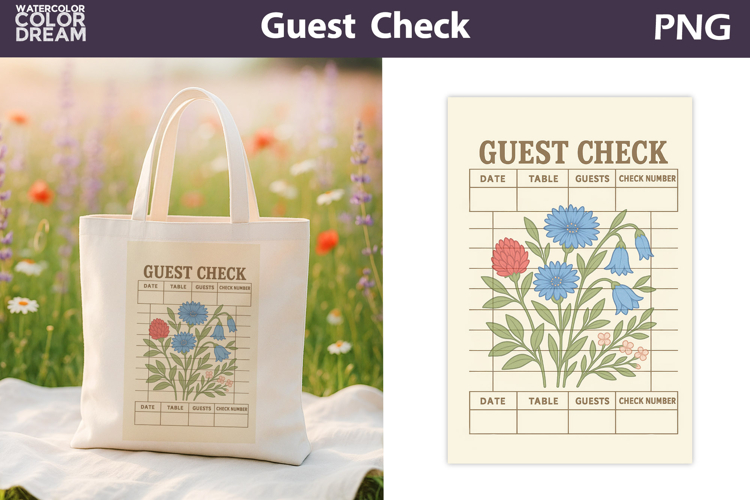 Vintage Wildflowers Guest Check | Junk Journal Printable