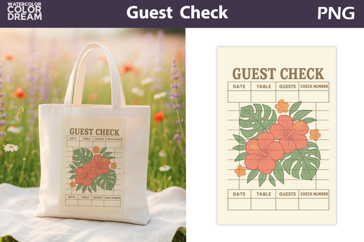 Vintage Tropical Guest Check | Junk Journal Printable