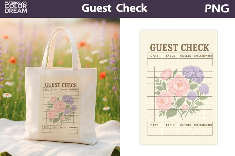 Vintage Peony Guest Check | Junk Journal Printable