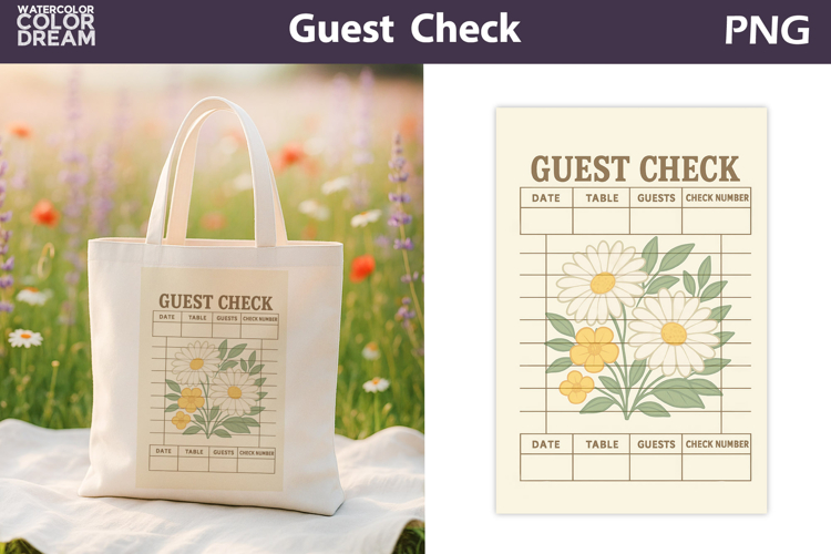 Vintage Daisy Guest Check | Junk Journal Printable