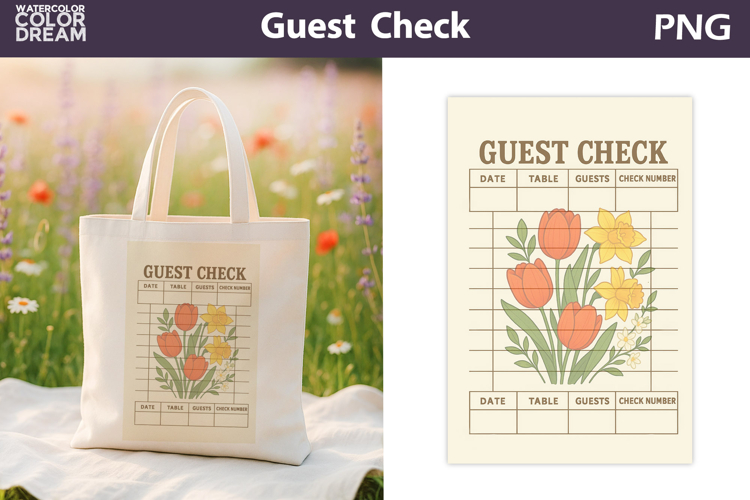 Vintage Spring Floral Guest Check | Junk Journal Printable