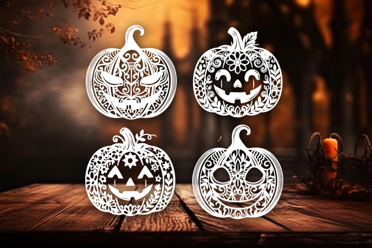 Floral Jack O Lanterns SVG