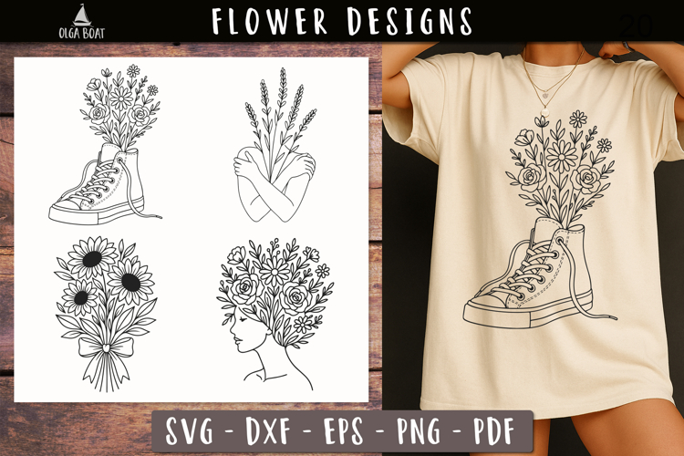 Sunflower Black And White Clipart Image 5