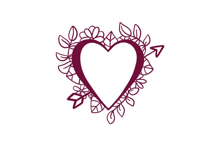 Floral Heart SVG Cut File (1524885)