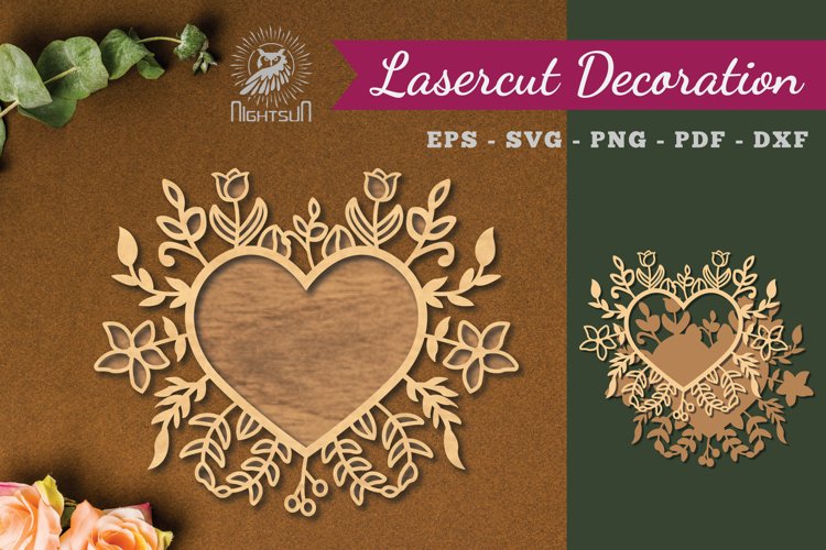 Floral Heart Laser Cut Decoration