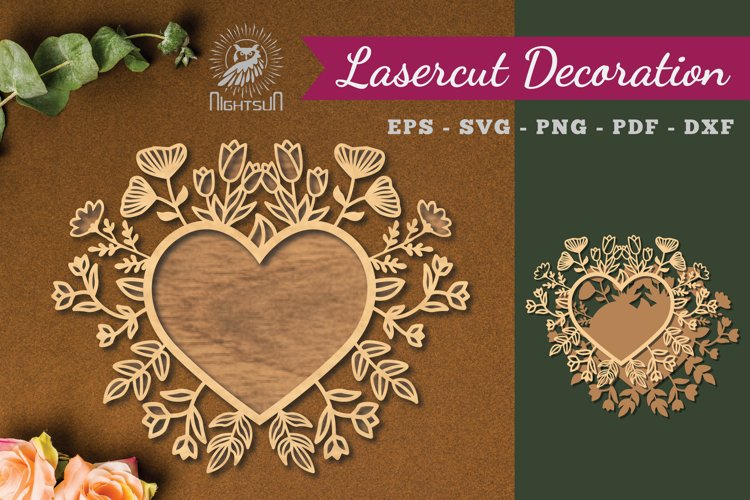 Floral Heart Laser Cut Decoration