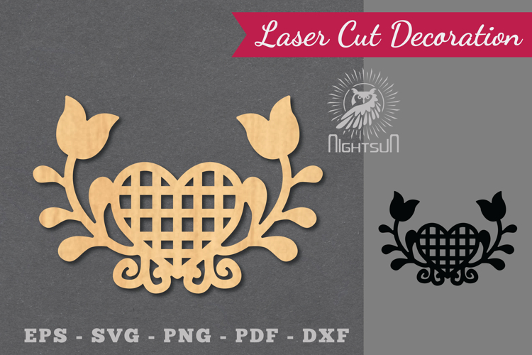 Floral Heart Laser Cut Decoration SVG