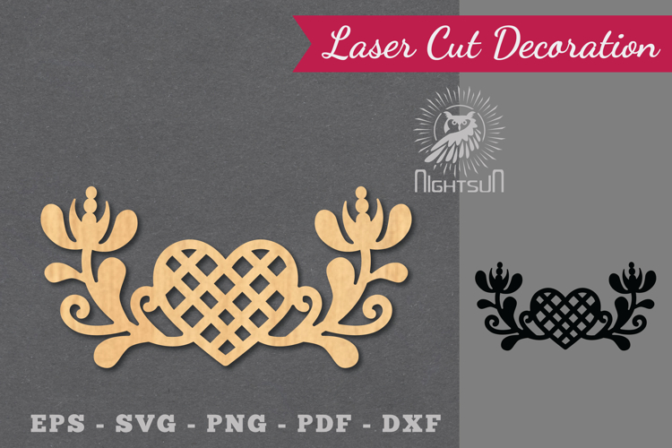 Floral Heart Laser Cut Decoration SVG