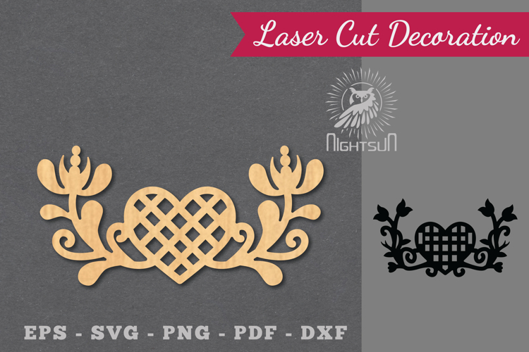 Floral Heart Laser Cut Decoration SVG