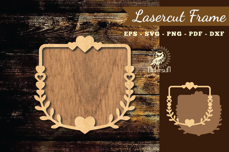 Floral Heart Lasercut Frame SVG