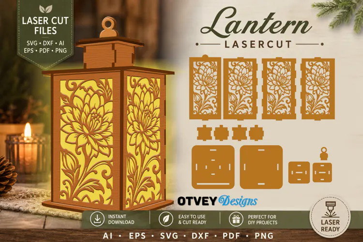 Floral Lantern Lasercut