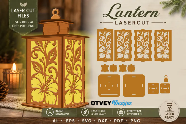 Floral Lantern Lasercut