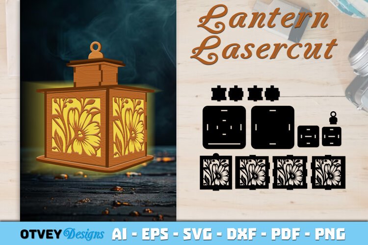 Floral Lantern Lasercut example image 1
