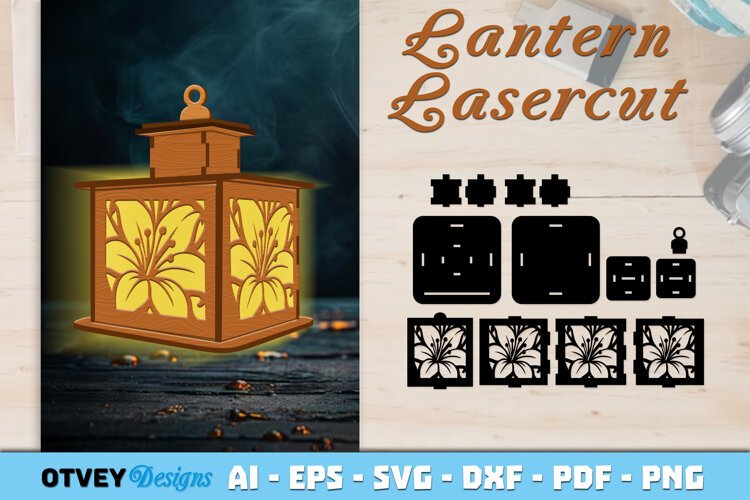 Floral Lantern Lasercut example image 1