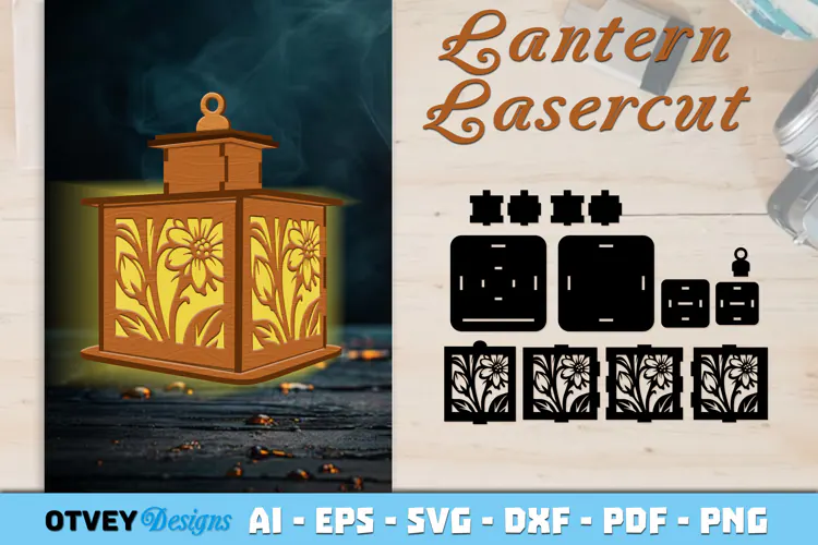 Floral Lantern Lasercut