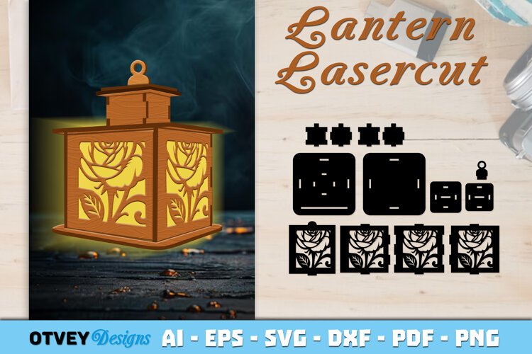 Floral Lantern Lasercut example image 1