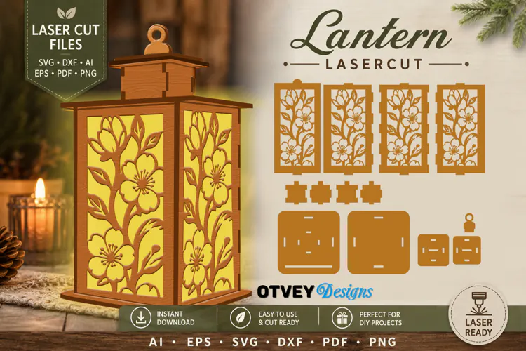 Floral Lantern Lasercut