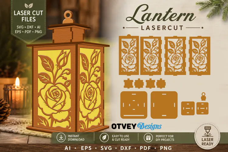 Floral Lantern Lasercut