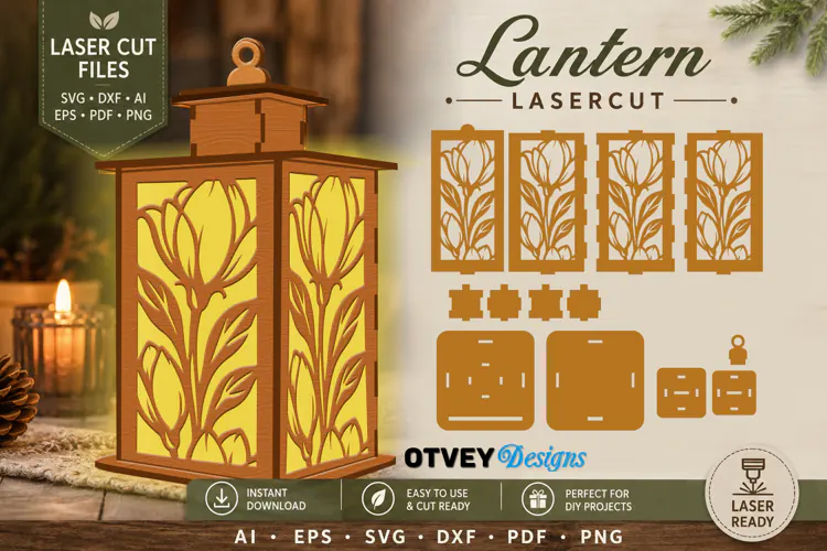 Floral Lantern Lasercut