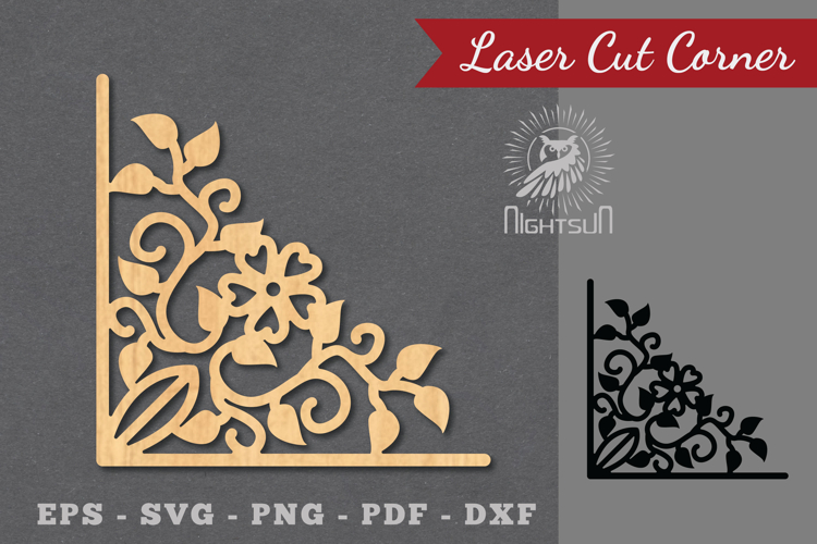 Floral Laser Cut Corner SVG