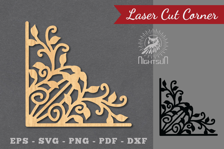 Floral Laser Cut Corner SVG