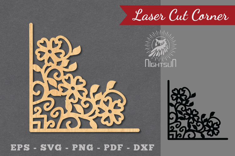 Floral Laser Cut Corner SVG