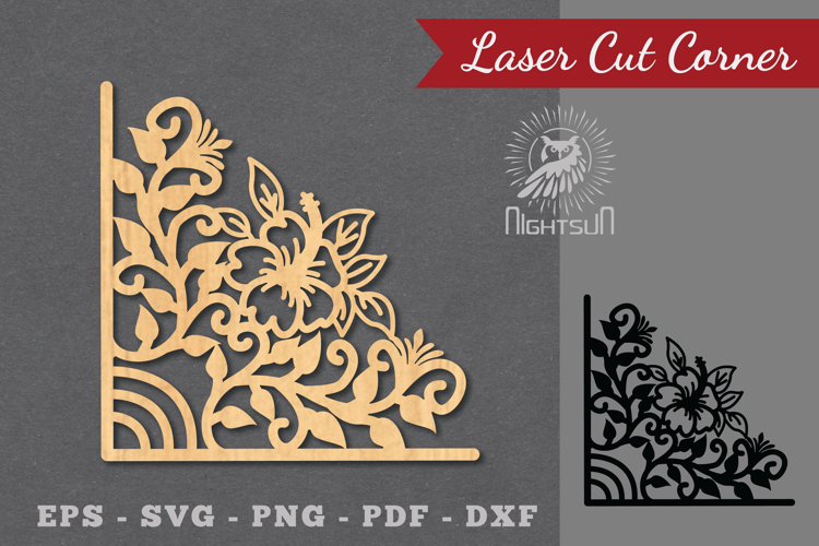 Floral Laser Cut Corner SVG