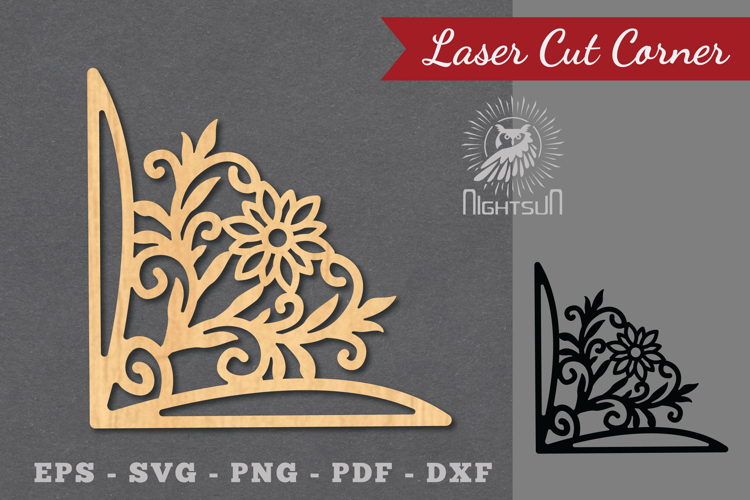 Floral Laser Cut Corner SVG