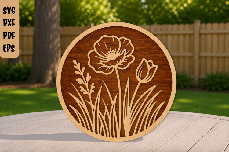 Floral Laser Cut SVG Design