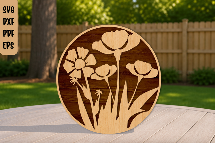 Floral Laser Cut File | Botanical Floral Wall Art