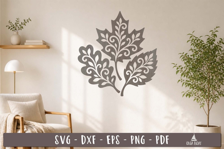Floral Leaves Wall Decor SVG Laser Cut design