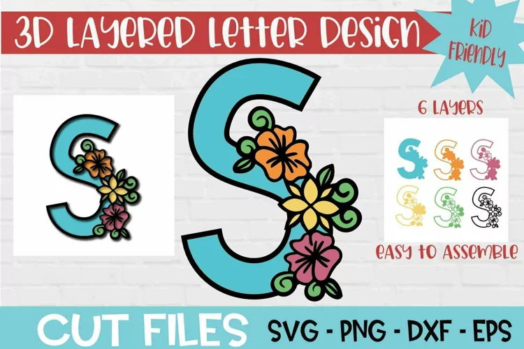 Floral Letter S 3d Layered Paper Craft