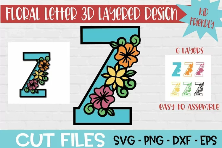 Floral Letter Z 3d Layered Paper Craft