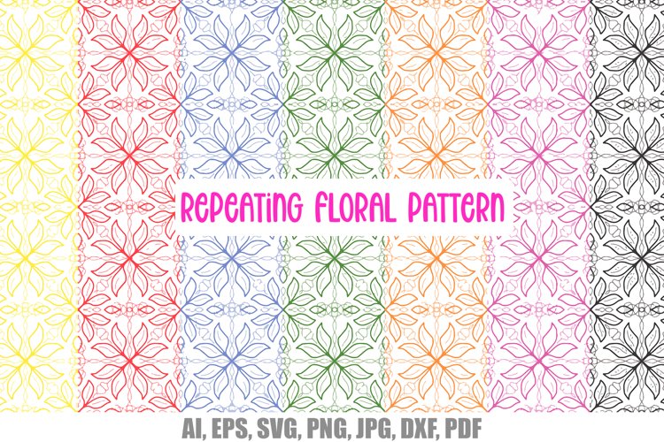 Floral Line Wallpaper Repeating Pattern by Squeeb Creative