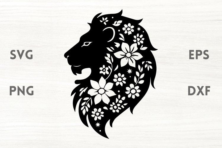 Floral Lion SVG