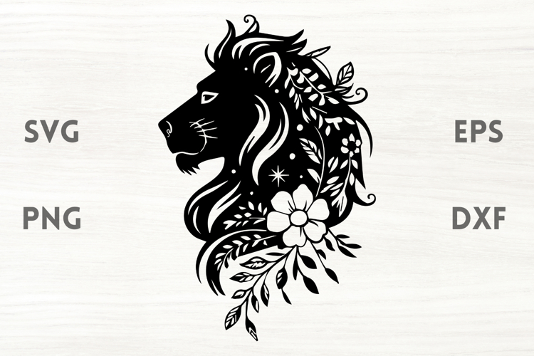 Floral Celestial Lion SVG