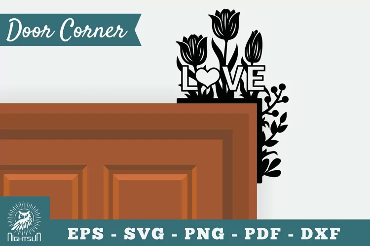 Floral Love Door Corner SVG
