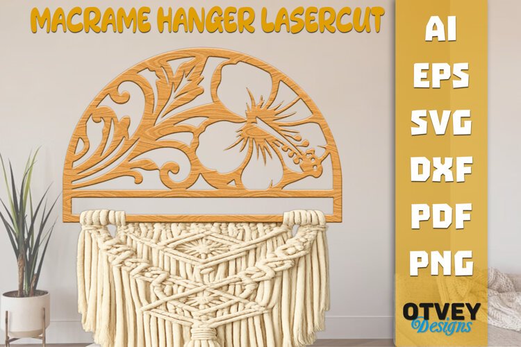 Floral Macrame Hanger Lasercut example image 1