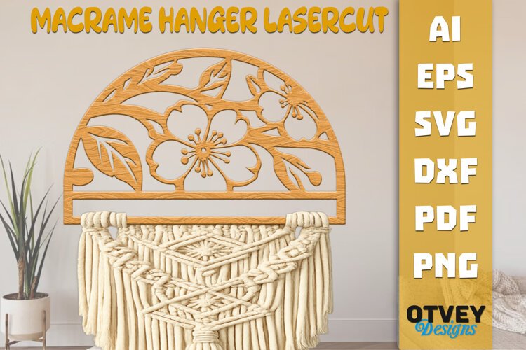 Floral Macrame Hanger Lasercut example image 1