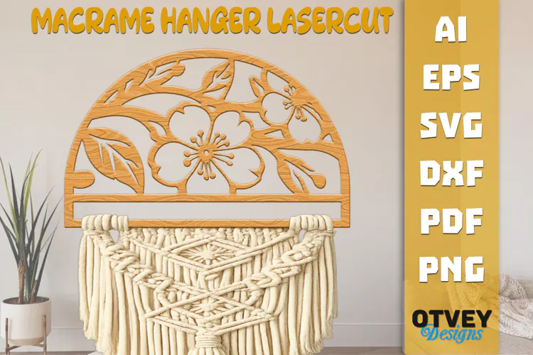 Floral Macrame Hanger Lasercut
