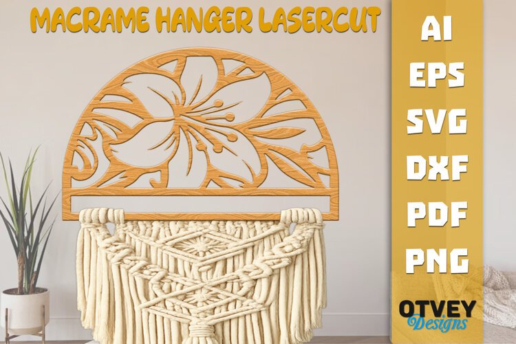 Floral Macrame Hanger Lasercut example image 1