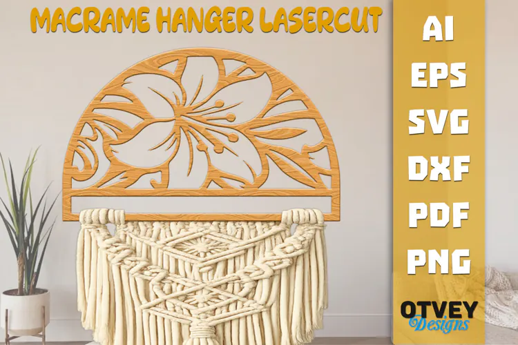 Floral Macrame Hanger Lasercut