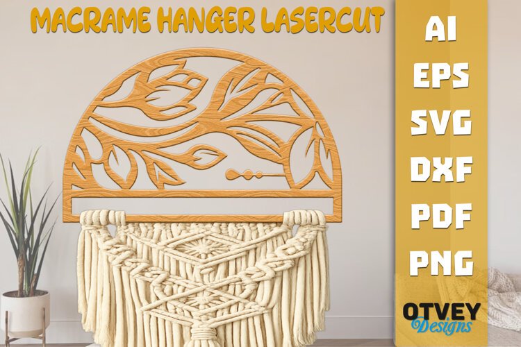 Floral Macrame Hanger Lasercut example image 1