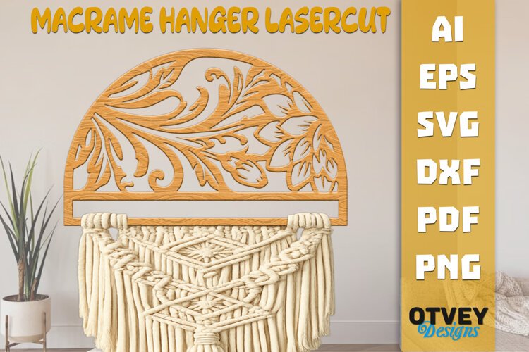Floral Macrame Hanger Lasercut example image 1