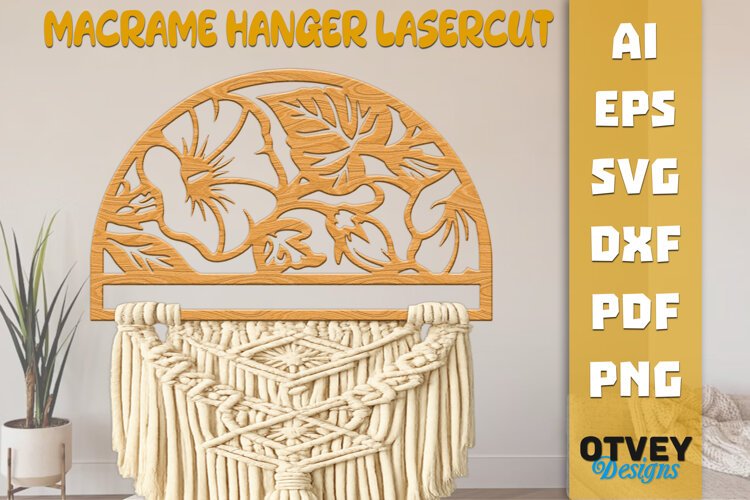 Floral Macrame Hanger Lasercut example image 1
