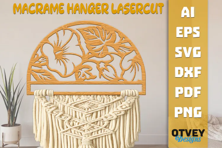 Floral Macrame Hanger Lasercut