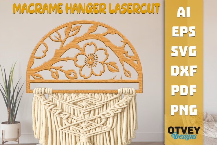Floral Macrame Hanger Lasercut example image 1