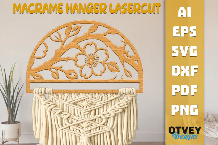 Floral Macrame Hanger Lasercut
